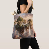 Tote Bag Surreal Floating Islands With Waterfalls (De près)