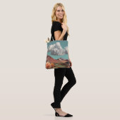 Tote Bag Surreal Floral Mountainscape With Dramatic Clouds (Sur le modèle)