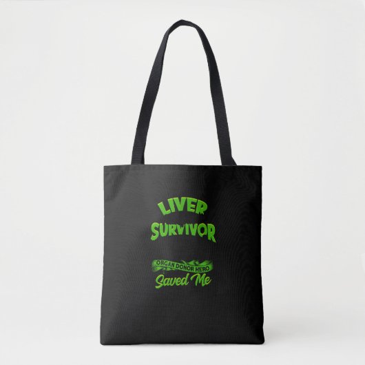 Tote Bag Survivant de la transplantation du foie Jamais rec (Devant)