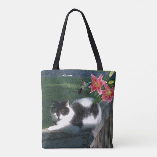 TOTE BAG SUSAN-CAT-HUMMINGBIRD (Dos)