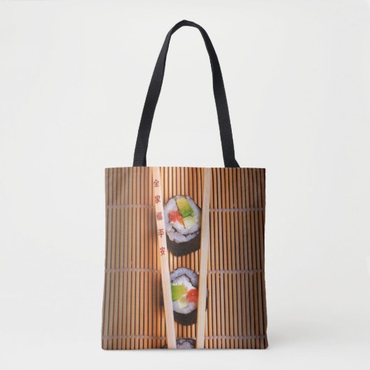 Tote Bag Sushi et baguettes en bois (Devant)