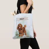 Tote Bag Sussex Spaniel Watercolor Personalized Dog (De près)
