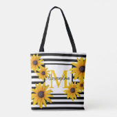 Tote Bag Suzanne Monogram Jaune Noir Bande (Dos)