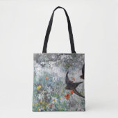 Tote Bag Swallow and Flower Field, Bruno Liljefors (Devant)