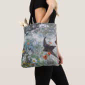 Tote Bag Swallow and Flower Field, Bruno Liljefors (De près)