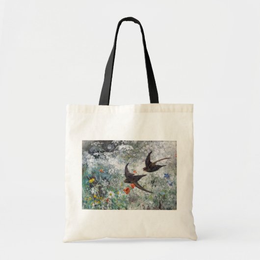 Tote Bag Swallow and Flower Field, Bruno Liljefors (Devant)