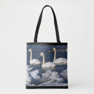 Tote Bag Swans in Icey River