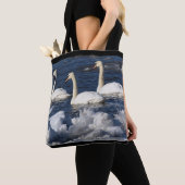 Tote Bag Swans in Icey River (De près)