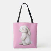 Tote Bag Sweet Dreams Bunny Rabbit Roses Pink Floral (Dos)