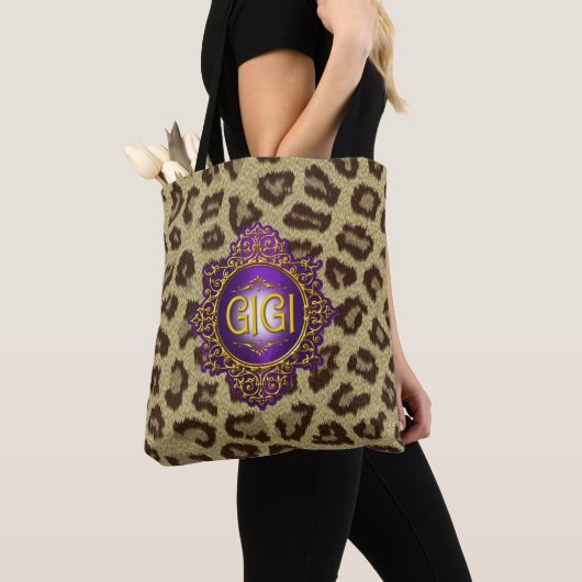 Tote Bag Sweet GIGI Royal Purple & Gold (De près)