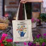 Tote Bag Sweet Quote Teachers Gift | Colorful Flowers<br><div class="desc">Thank your Teacher or Teaching Assistant for all their hard work and dedication with this super cute tote bag. Featuring a beautiful illisturation of vibrant colorful flowers in a watering can,  their name and the sweet quote 'if teachers were flowers,  i would pick you".</div>