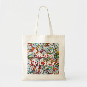 Tote Bag Sweet Snowmen Merry