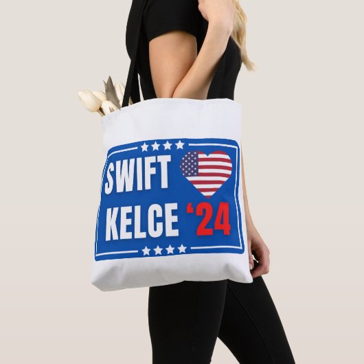 Tote Bag Swift Kelce 24 Heart (De près)