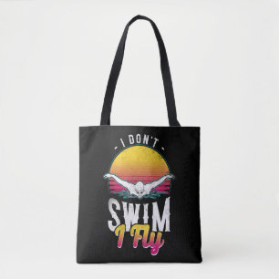 Tote Bag Swimmer Je ne nage pas Je vole papillon nager