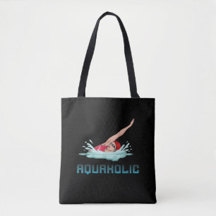 Tote Bag Swimming Cap Goggles Swim Love Funny Swimmer Girl