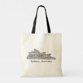 Tote Bag Sydney Opera House Outline w Musical Notes (Dos)