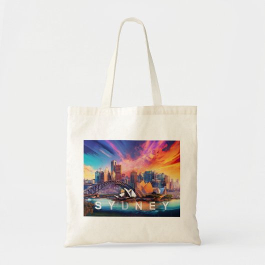 Tote Bag Sydney Skyline Abstrait Art (Devant)