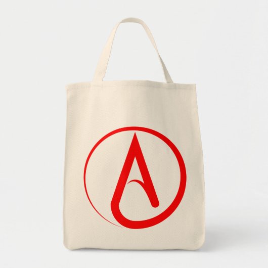 Tote Bag Symbole athée rouge (Devant)