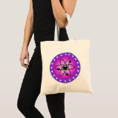Tote Bag Symbole Atom sur un arrière - plan rose (Devant (produit))