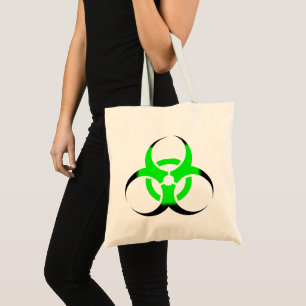 Tote Bag Symbole biologique Biodanger vert et noir