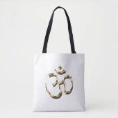Tote Bag Symbole bouddhiste hindou Yoga or métallique Om (Devant)