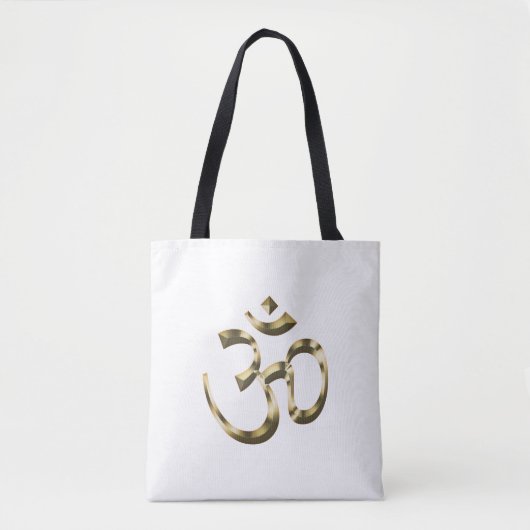 Tote Bag Symbole bouddhiste hindou Yoga or métallique Om (Devant)