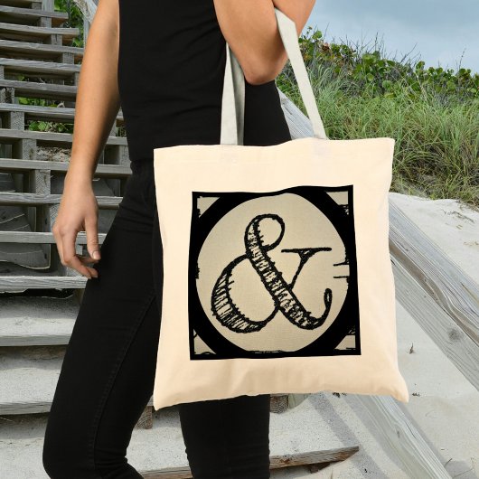 Tote Bag Symbole d'Ampersand Typographie noire