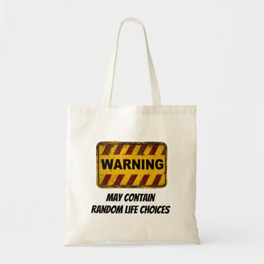 Tote Bag Symbole d'avertissement amusant avec typographie p (Devant)