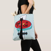 Tote Bag Symbole de chat Cool moderne de l'ère rétro atomiq (De près)
