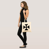 Tote Bag Symbole de croix noire en art pixelisé