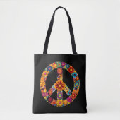 Tote Bag SYMBOLE DE LA PAIX FLEXION HAUTEUR RÉtro (Devant)