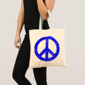 Tote Bag Symbole de la Paix Scribblée - Bleu (Devant (produit))