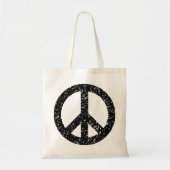 Tote Bag Symbole de la Paix Scribblée - Noir (Devant)