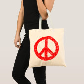 Tote Bag Symbole de la Paix Scribblée - Rouge (Devant (produit))