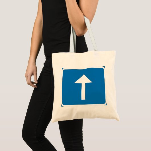 Tote Bag Symbole de la route à sens unique bleu - Inscripti (Devant (produit))