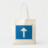 Tote Bag Symbole de la route à sens unique bleu - Inscripti (Devant)