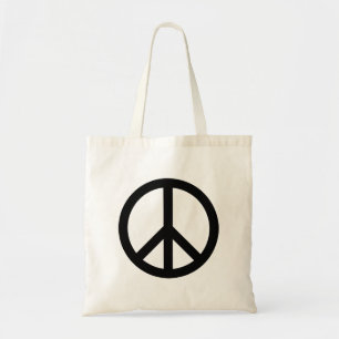Tote Bag Symbole de paix Anti Guerre noir blanc moderne