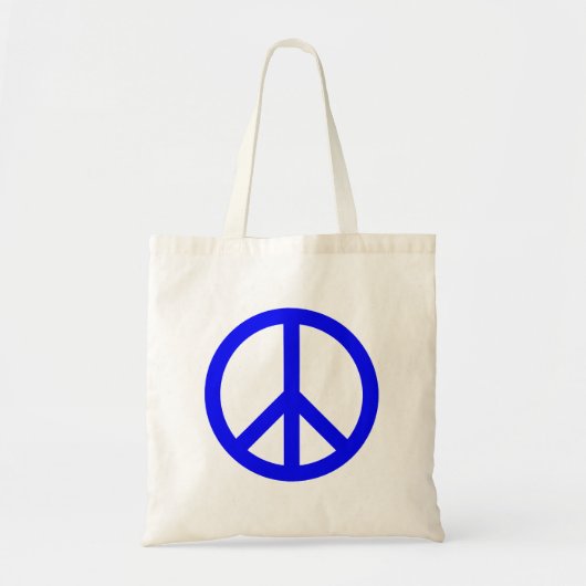 Tote Bag Symbole de paix bleu et blanc (Devant)