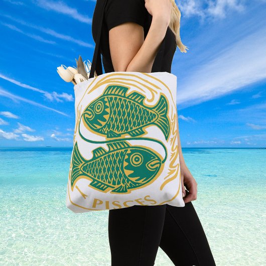 Tote Bag Symbole des Poissons du Zodiaque sur un