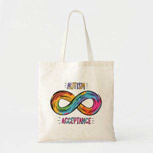 Tote Bag Symbole d'infini arc-en-ciel coloré d'acceptation 