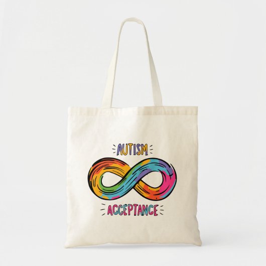Tote Bag Symbole d'infini arc-en-ciel coloré d'acceptation (Devant)