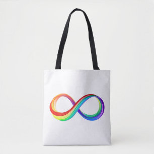 Tote Bag Symbole d'infinité arc-en-ciel stratifié