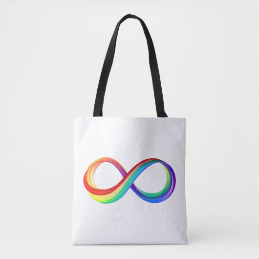 Tote Bag Symbole d'infinité arc-en-ciel stratifié (Devant)