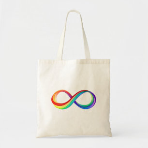 Tote Bag Symbole d'infinité arc-en-ciel stratifié