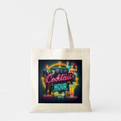 Tote Bag Symbole du néon du milieu du siècle Cocktail Hour (Dos)