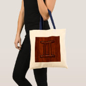 Tote Bag Symbole du zodiaque Gémeaux moderne sur une impres (Devant (produit))