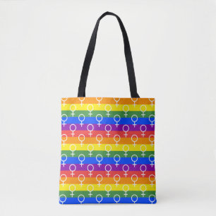 Tote Bag Symbole féminin Motif arc-en-ciel