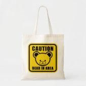 Tote Bag Symbole graphique d'avertissement de l'ours en pel (Devant)
