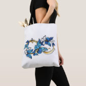 Tote Bag Symbole infini de papillons Morpho bleus (De près)