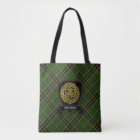 Tote Bag Symbole irlandais de Celtic de plaid (Devant)